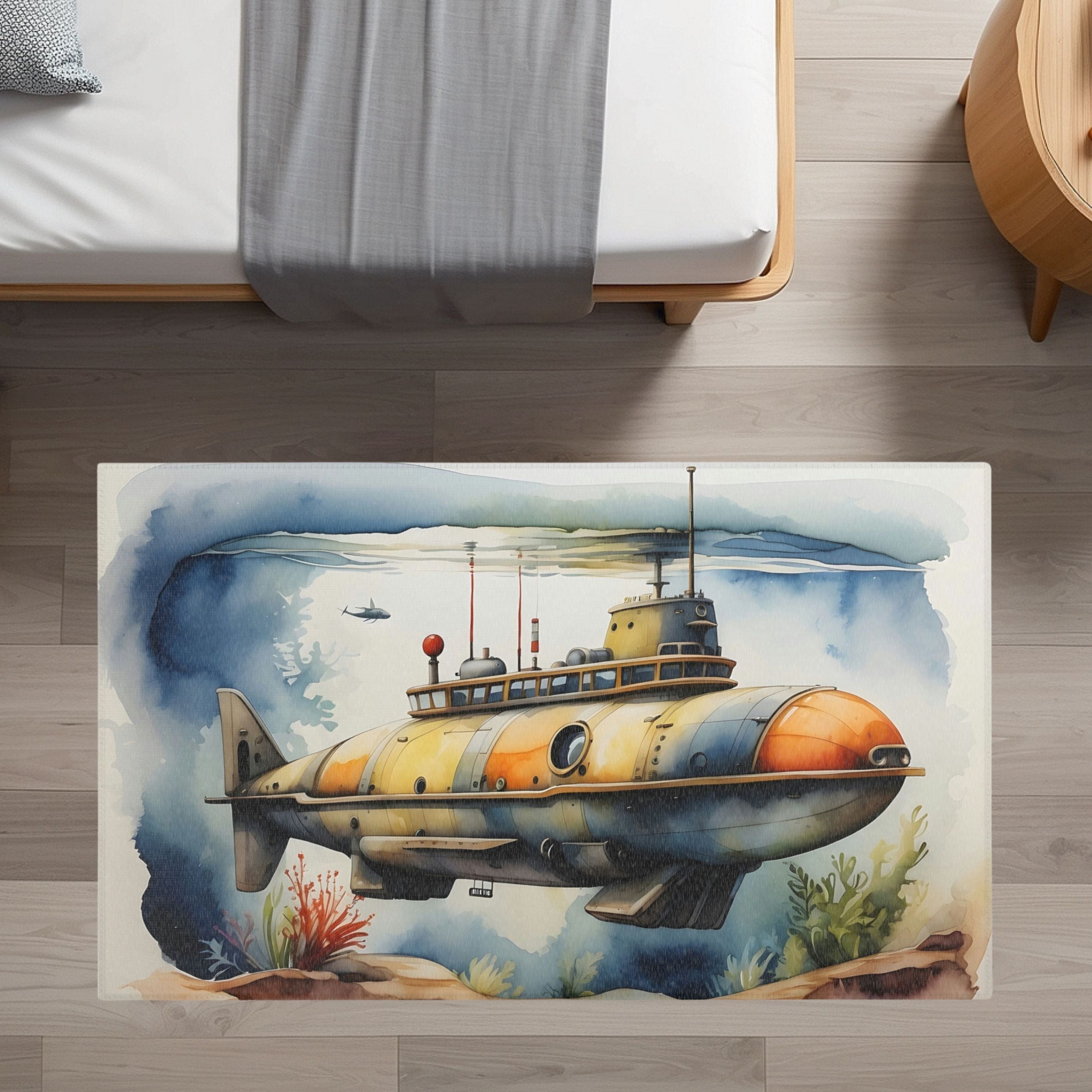 Nursery and Kids Submarine Rug - Deep Sea Explorer