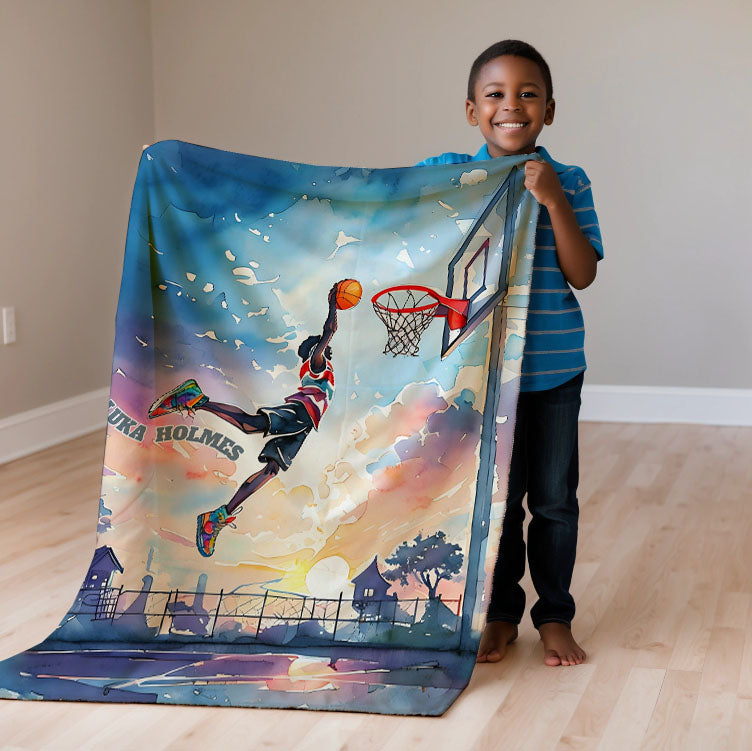 Basketball personalized name blankets - Sky High