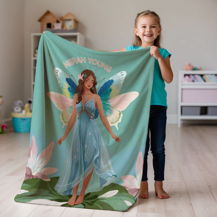 Fairy personalized blanket for newborn and kids - Petal Pixie