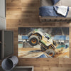 Monster Truck Area Rug for Kids and Nursery Rooms - Mighty Mud Hero