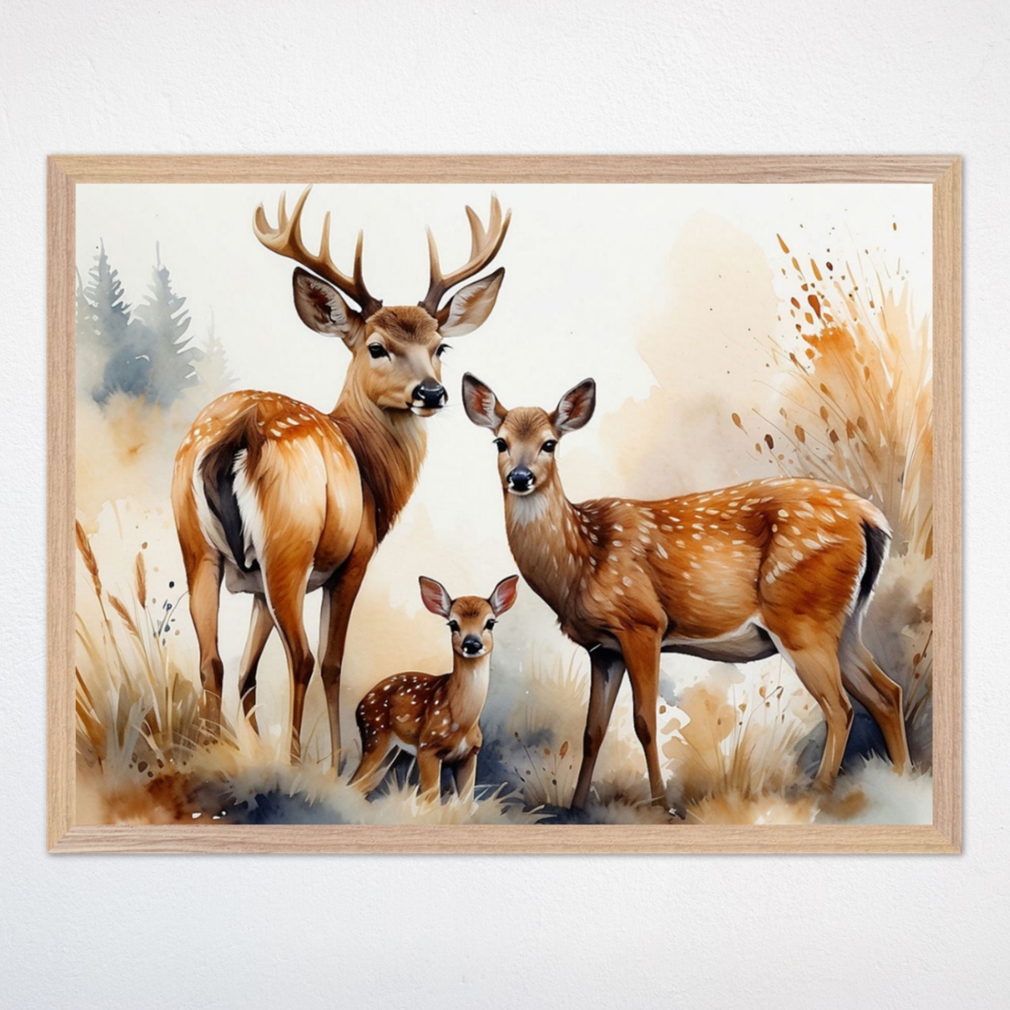 Deer Wall Art for Playroom and Kids Rooms - Gentle Grazers