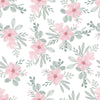 Flower Wallpaper for Nursery and Kids Rooms - Blush Blossom Serenity