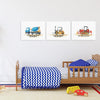 Positive Affirmations 3pcs Construction Truck Wall Art Set