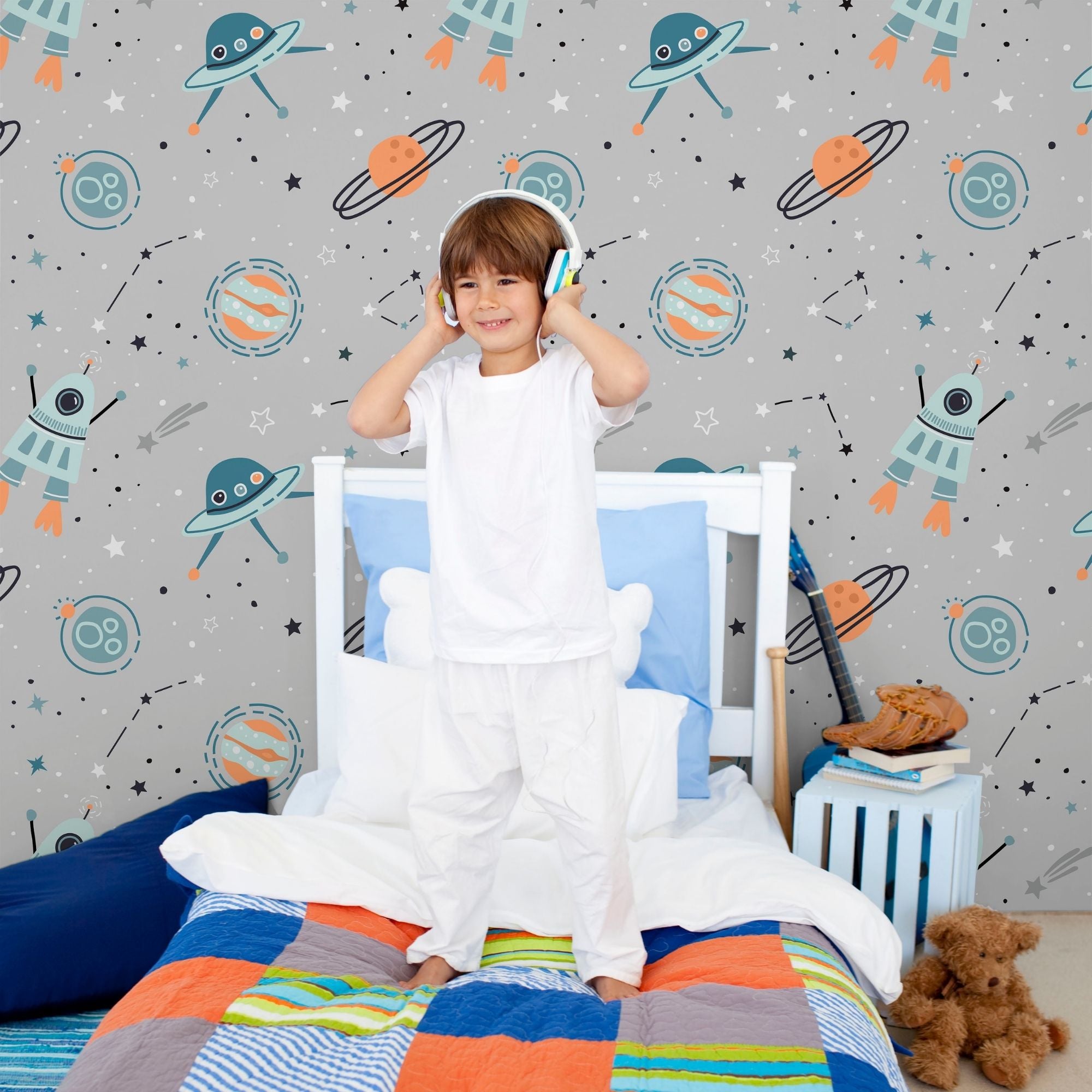 Galaxy Wallpaper for Nursery and Kids Rooms - Cosmic Playtime