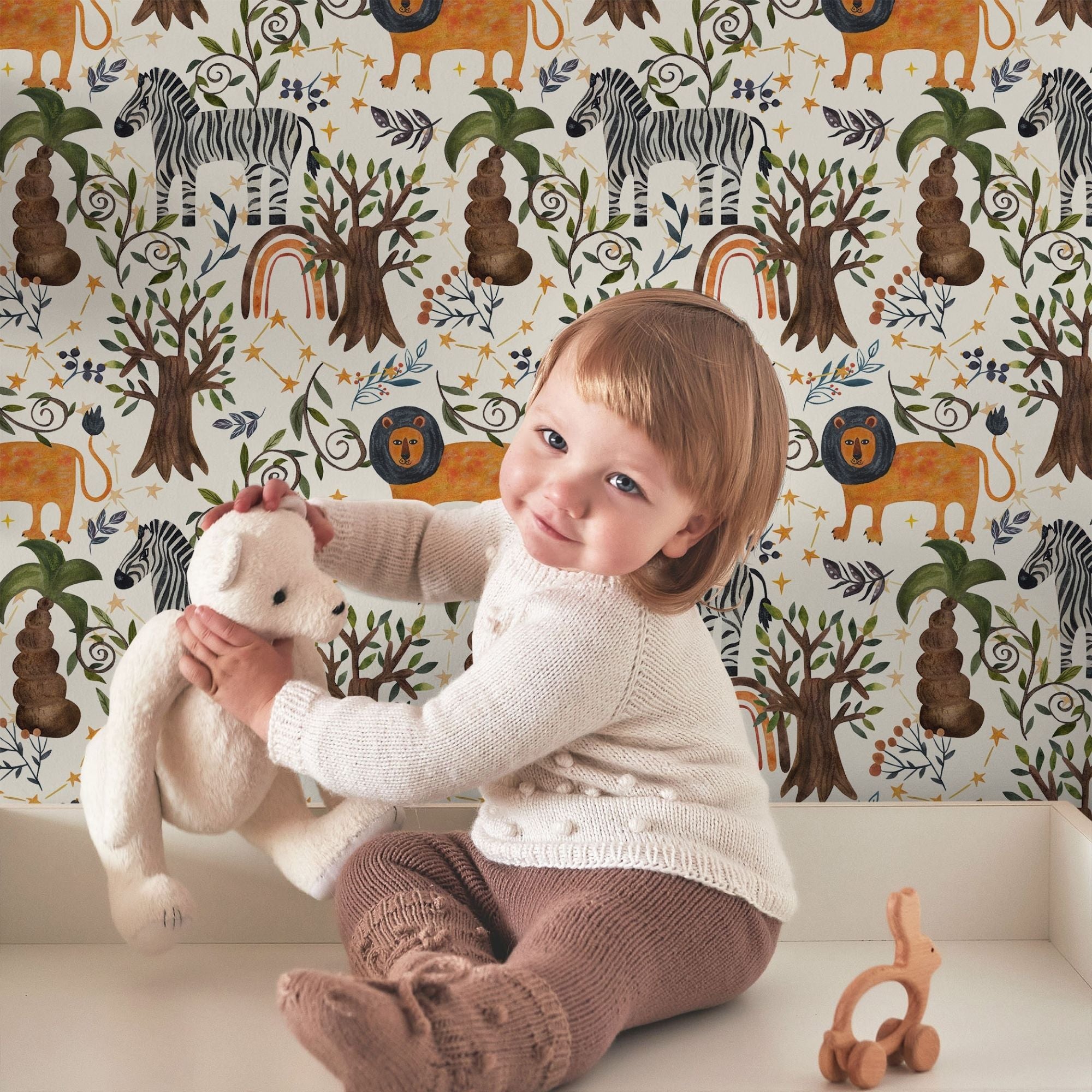 Traditional or Peel and Stick Jungle Wallpaper - Constellation Jungle