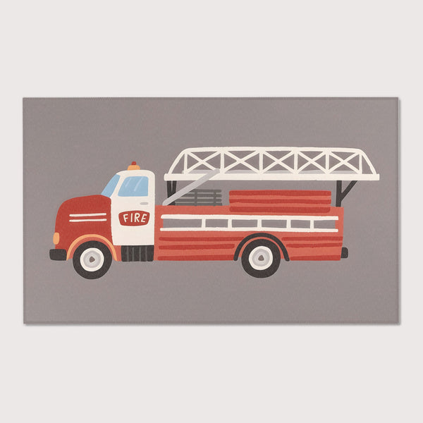 Firetruck Rug for Nursery and Kids Rooms - Rapid Red Rover