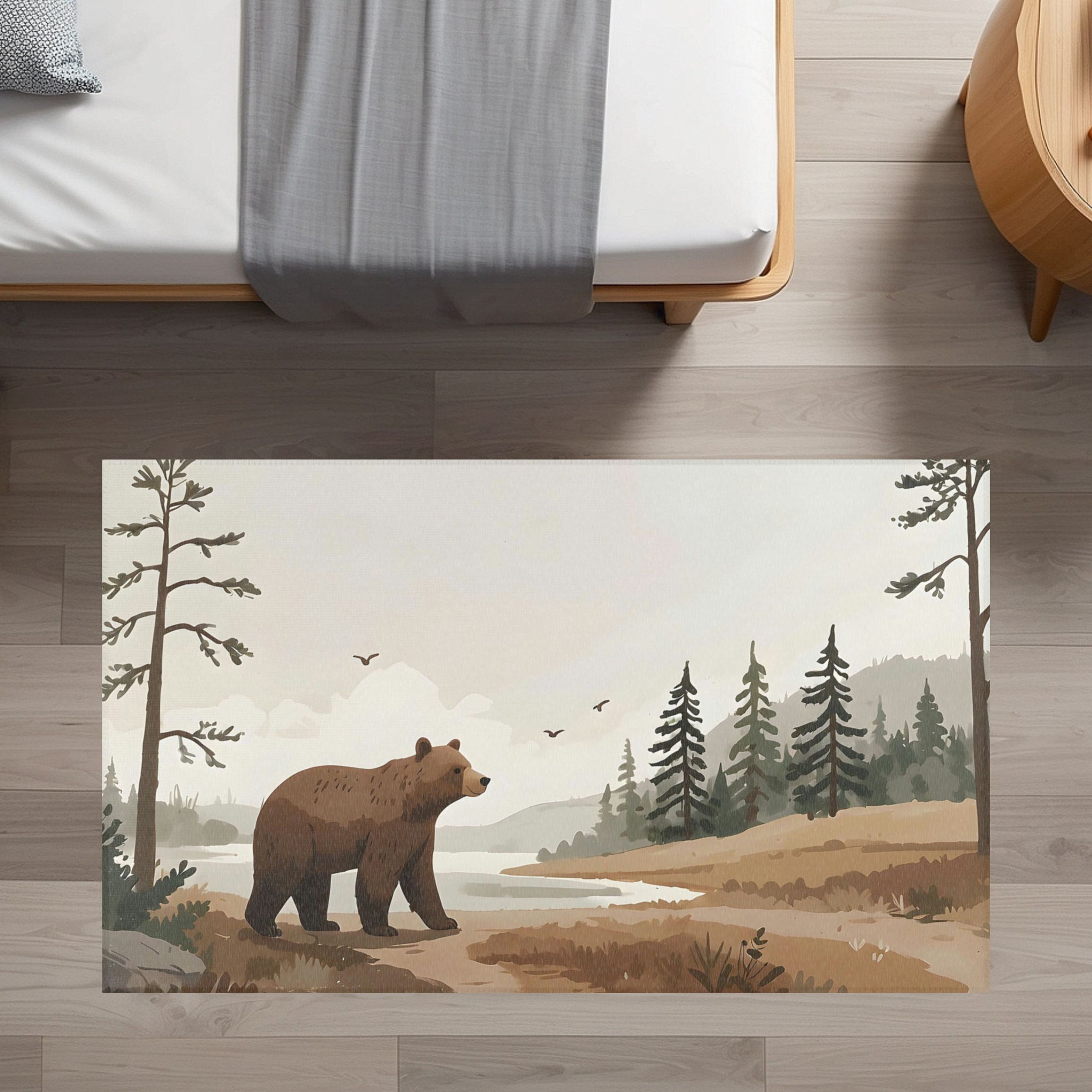 Nursery and Kids Bear Rug - Wilderness Wanderer