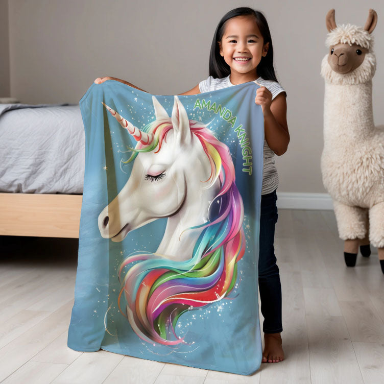 Unicorn personalized blanket for babies and kids - Twinkle Unicorn