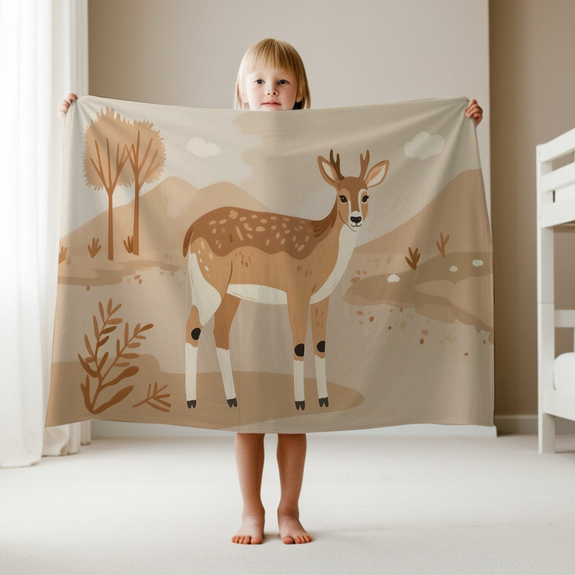 Deer personalized blanket for newborn and kids - Dune Deer