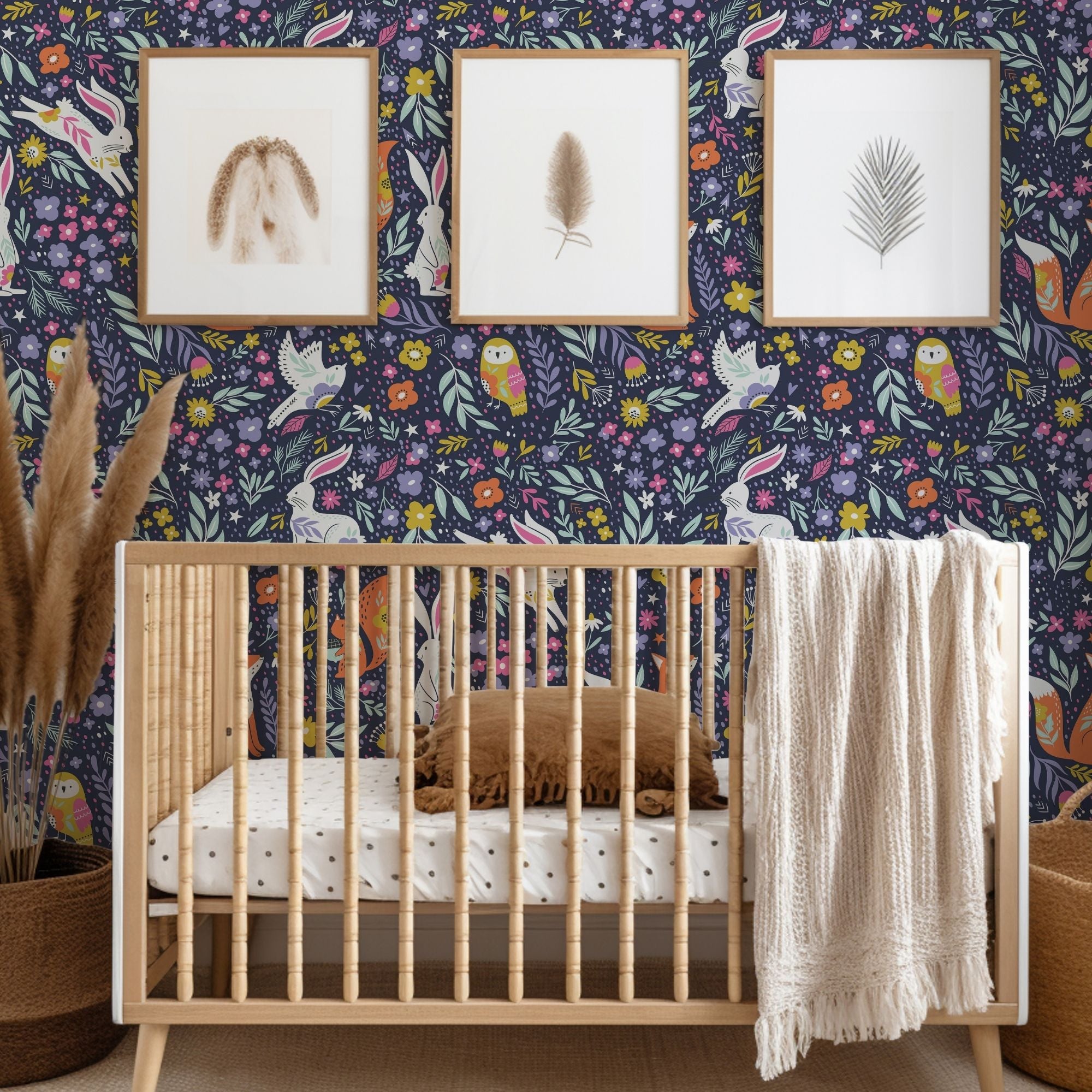 Forest Theme Nursery Wallpaper - Enchanted Forest Frolic