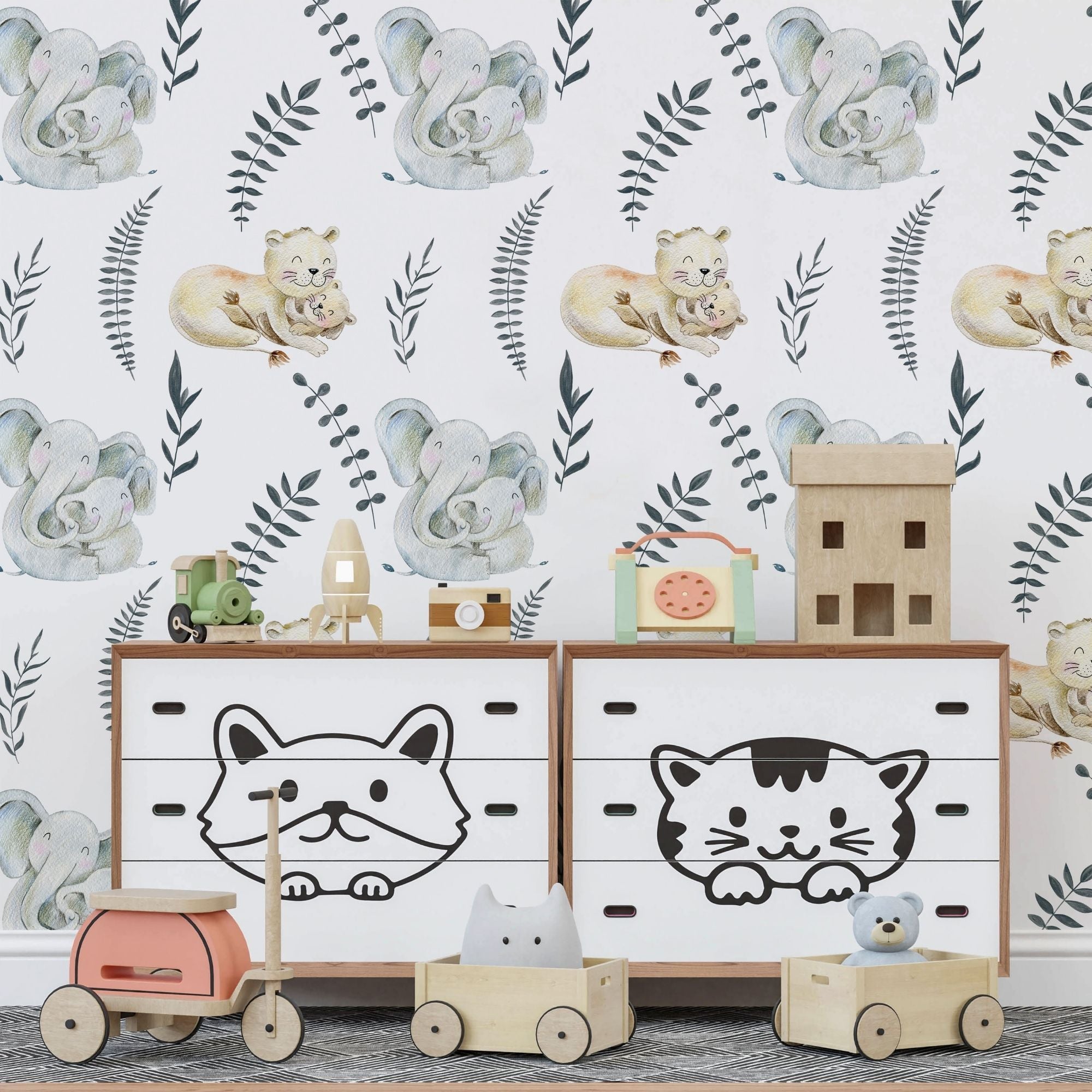 Animal Theme Nursery Wallpaper - Nurturing Nature