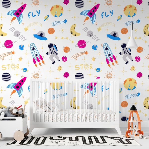 Galaxy Peel and Stick Wallpaper or Traditional Wallpaper - Galactic Explorers