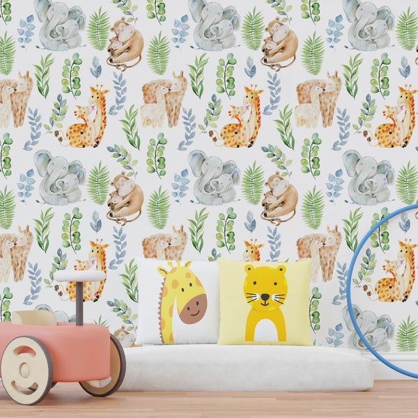 Woodland Themed Wallpaper for Nursery and Kids Rooms - Tender Tropics