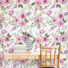 Flower Themed Nursery Wallpaper and Kids Room Wallpaper - Whimsical Watercolor Garden