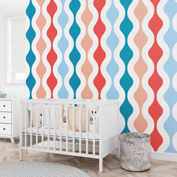 Abstract Wallpaper for Nursery and Kids Rooms - Candy Ripple Delight