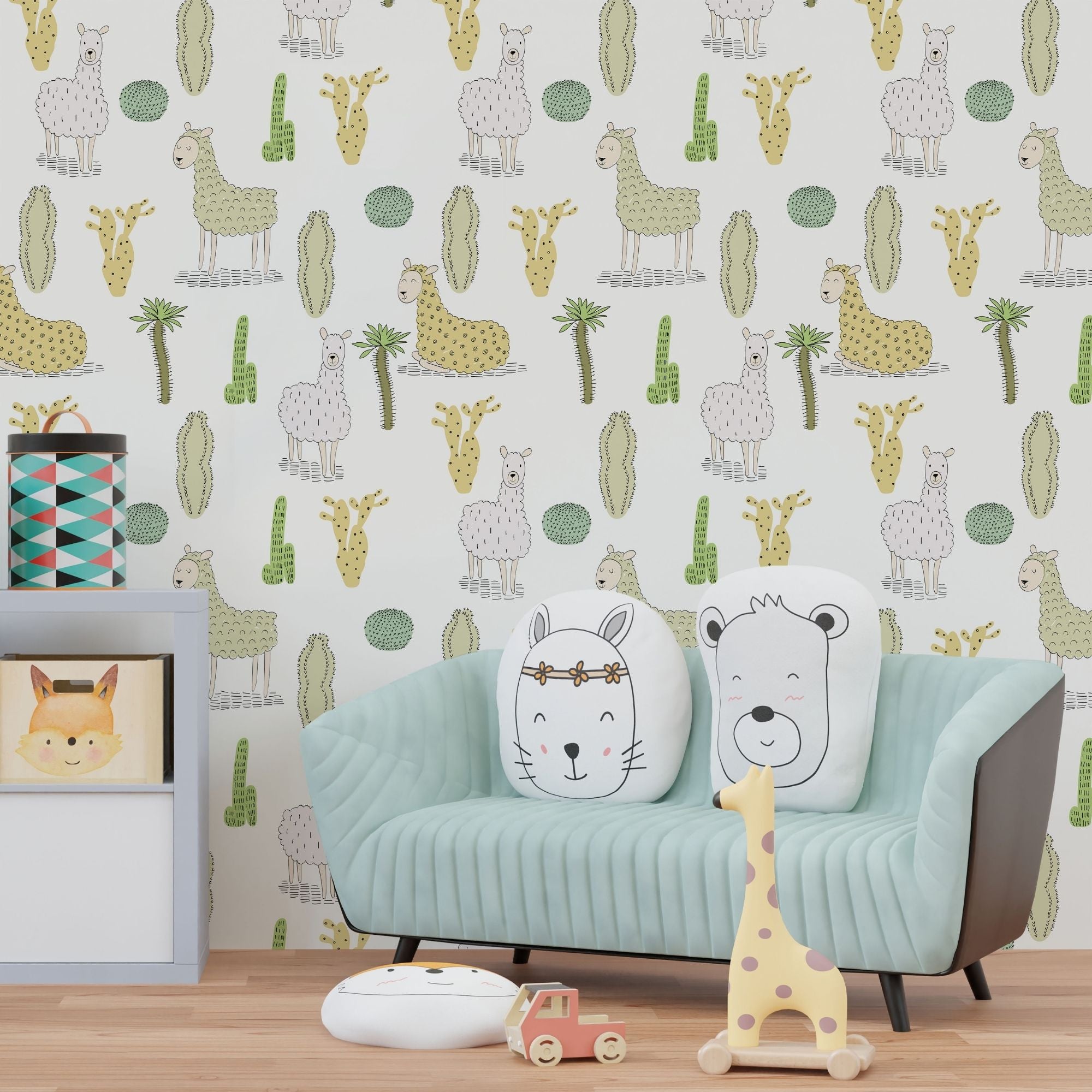 Traditional or Peel and Stick Llama Wallpaper - Llamascape Haven