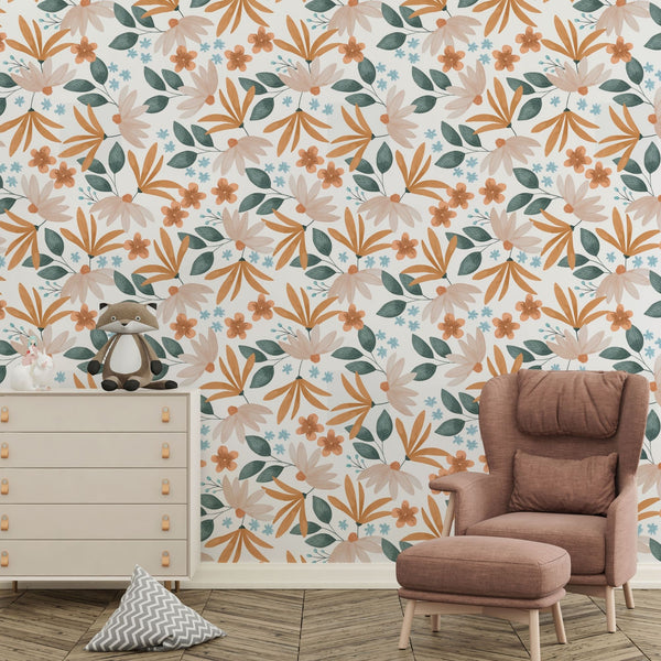 Flower Theme Wallpaper - Tangerine Petal Play