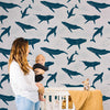 Whale Peel and Stick Wallpaper or Traditional Wallpaper - Marine Majesty