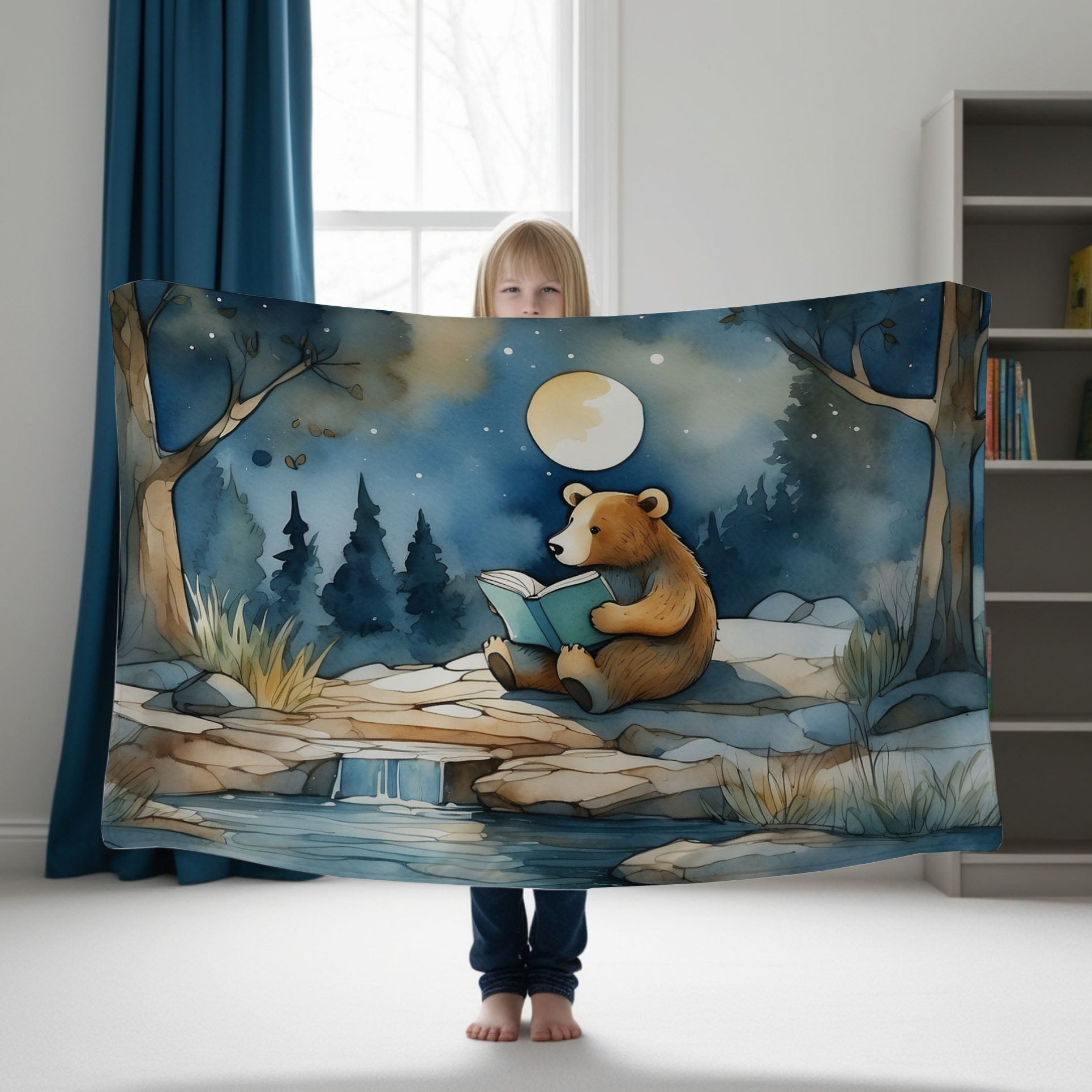 Bear personalized name blankets - Midnight Tale Teller