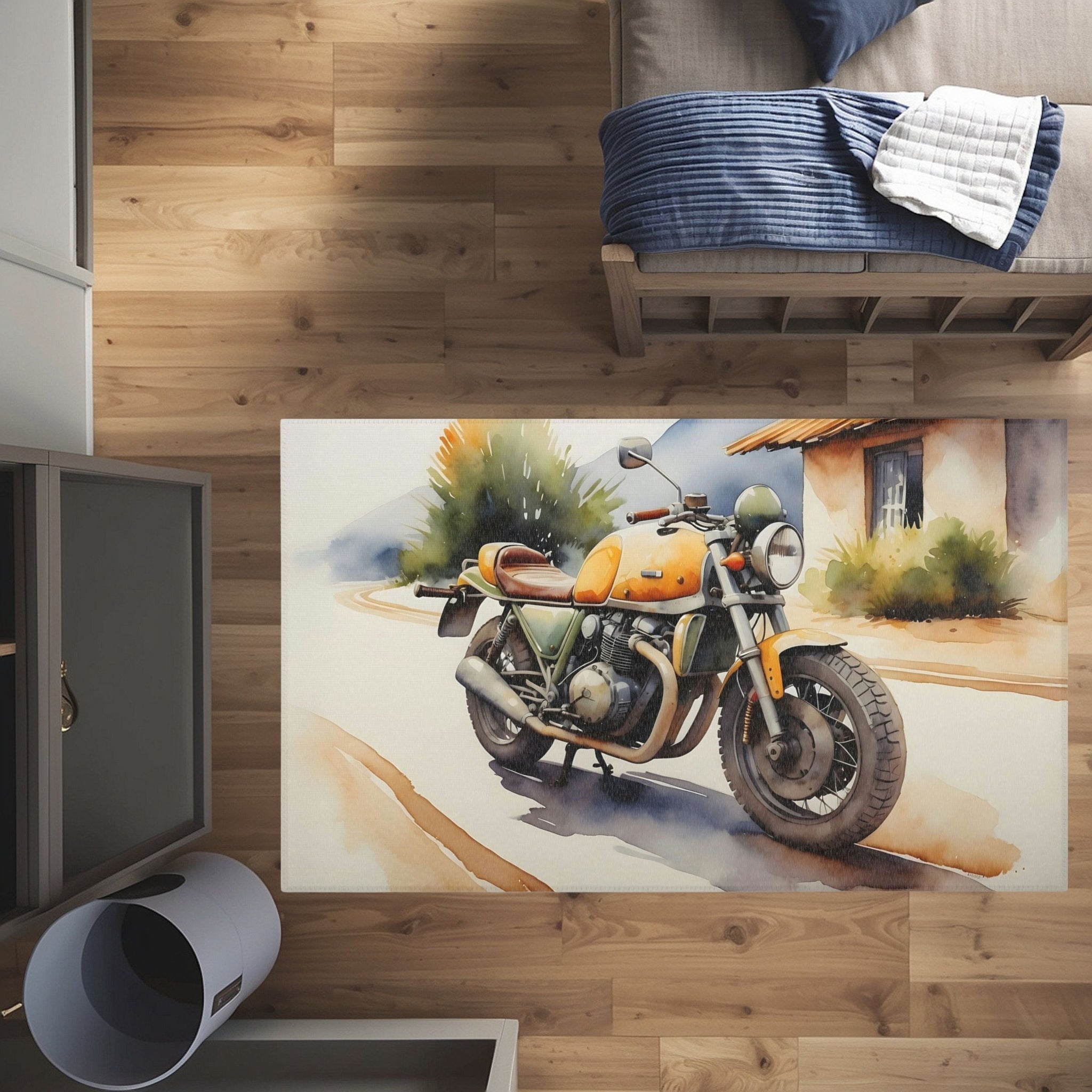 Motorcycle Area Rug for Kids and Nursery Rooms - Cruiser Classic