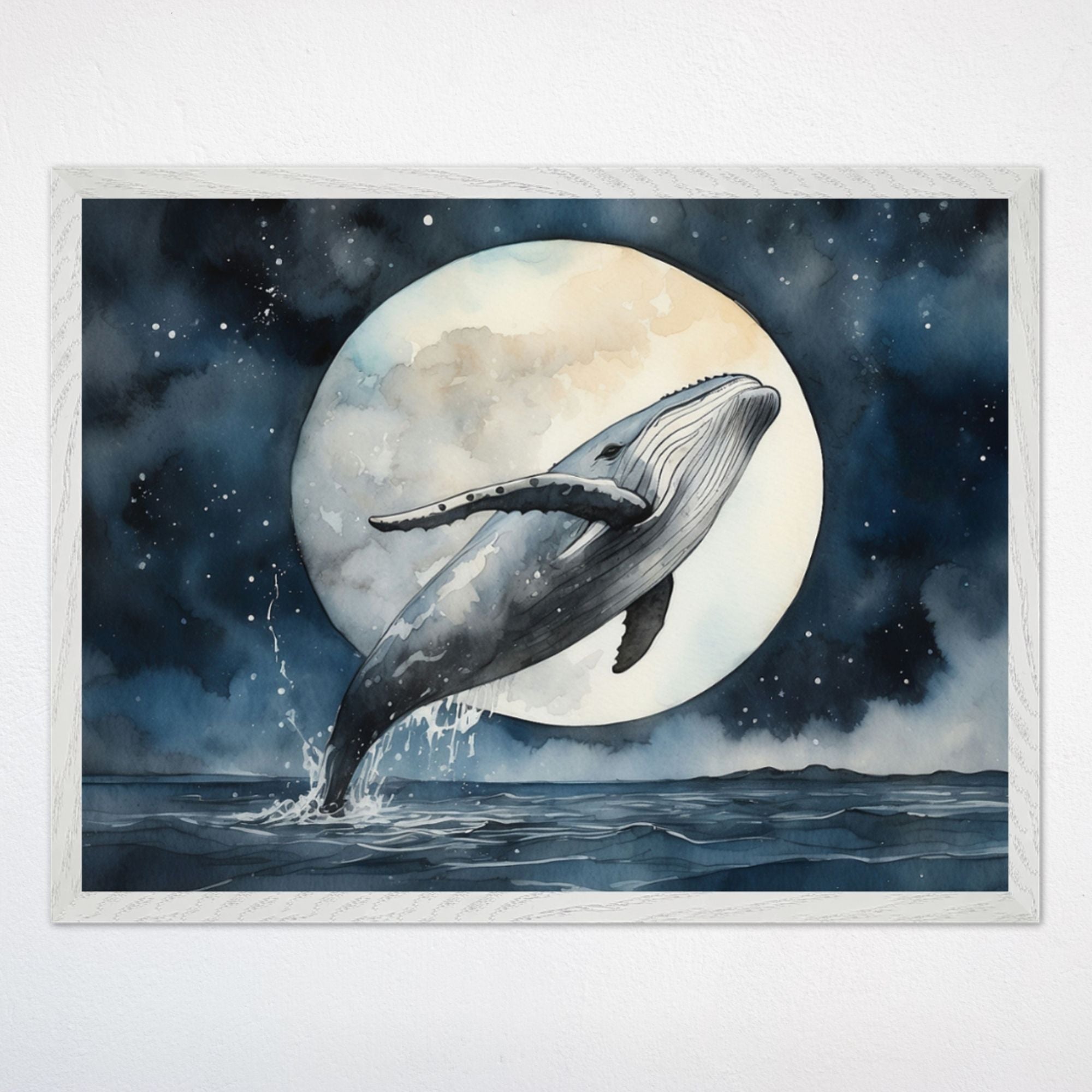 Whale Wall Art for Playroom and Kids Rooms - Midnight Marine Magic