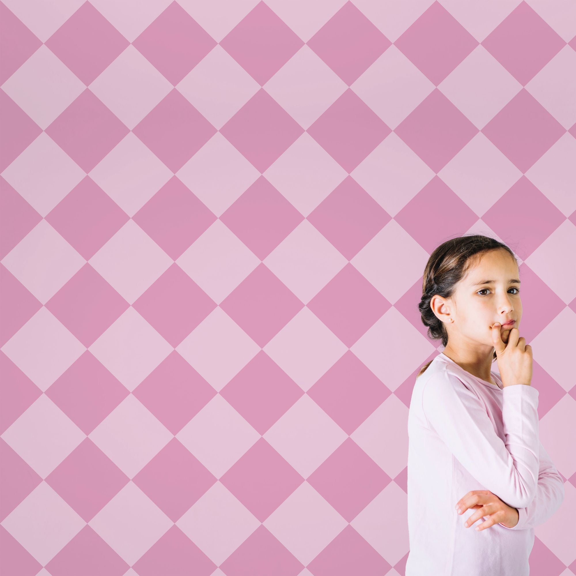 Geometric Themed Wallpaper - Harlequin Pink