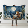 Bear personalized children's blankets - Bear’s Moonlit Tales