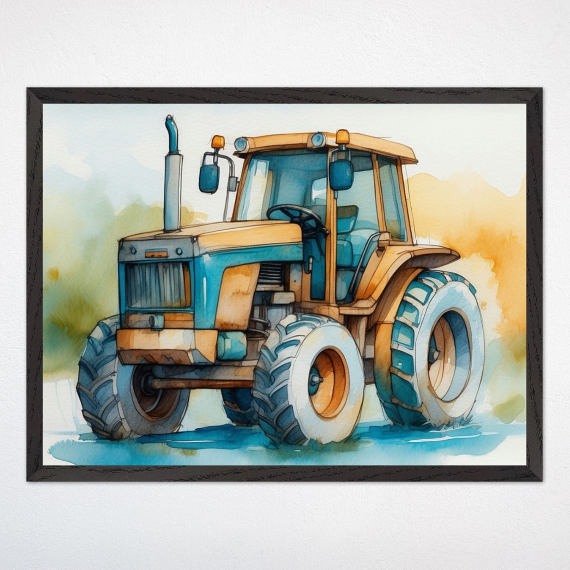 Construction Wall Art for Playroom and Kids Rooms - Sunny Side Tractor