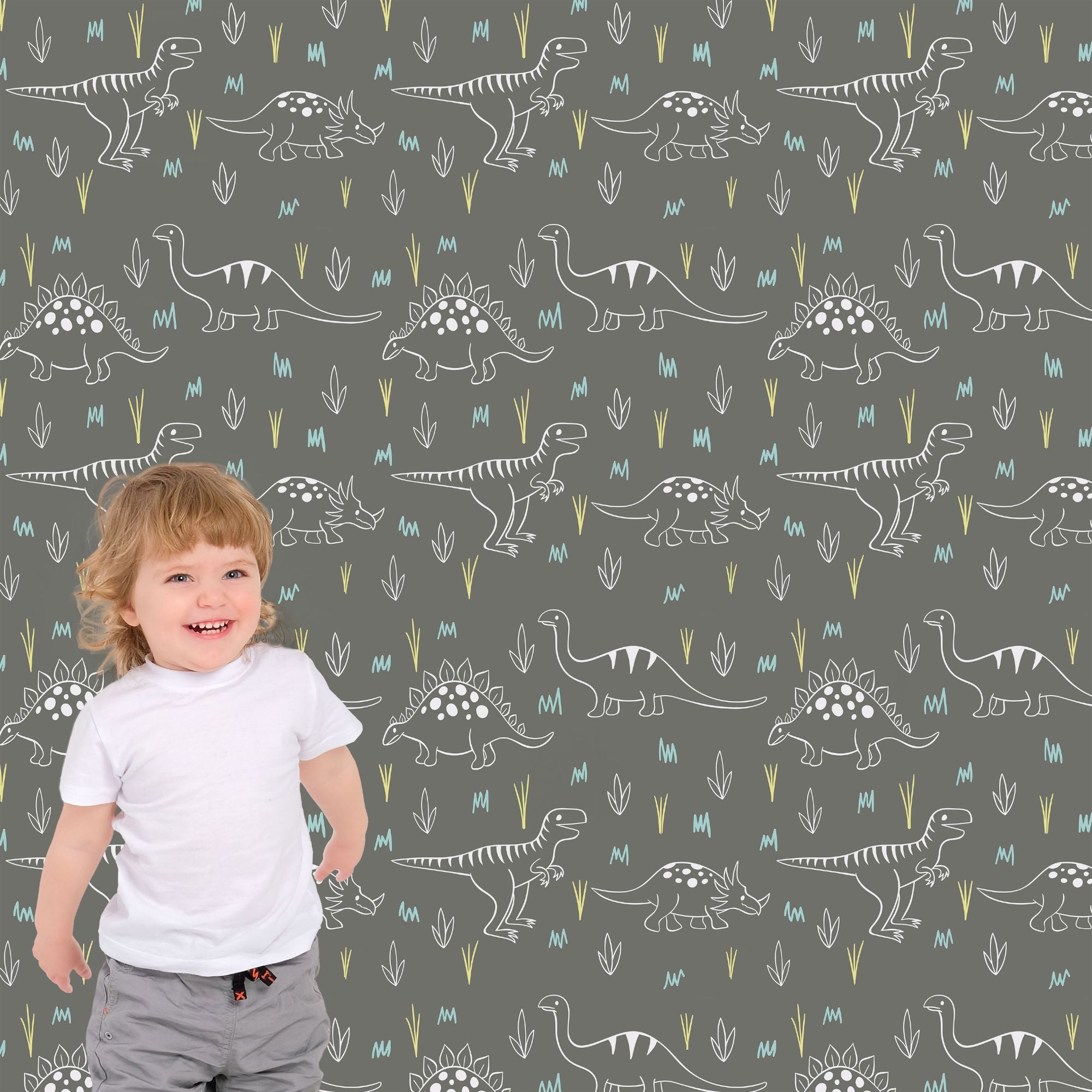 Dinosaurs Themed Wallpaper - Dino Scribbles