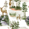 Forest Wallpaper Peel and Stick or Traditional - Forest Fauna Harmony