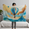 Hot Air Balloon personalized blanket for newborn and kids - Balloon Over Bluffs