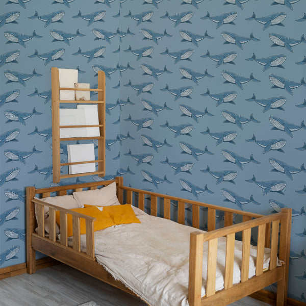 Whale Wallpaper for Nursery and Kids Rooms - Ocean Giants