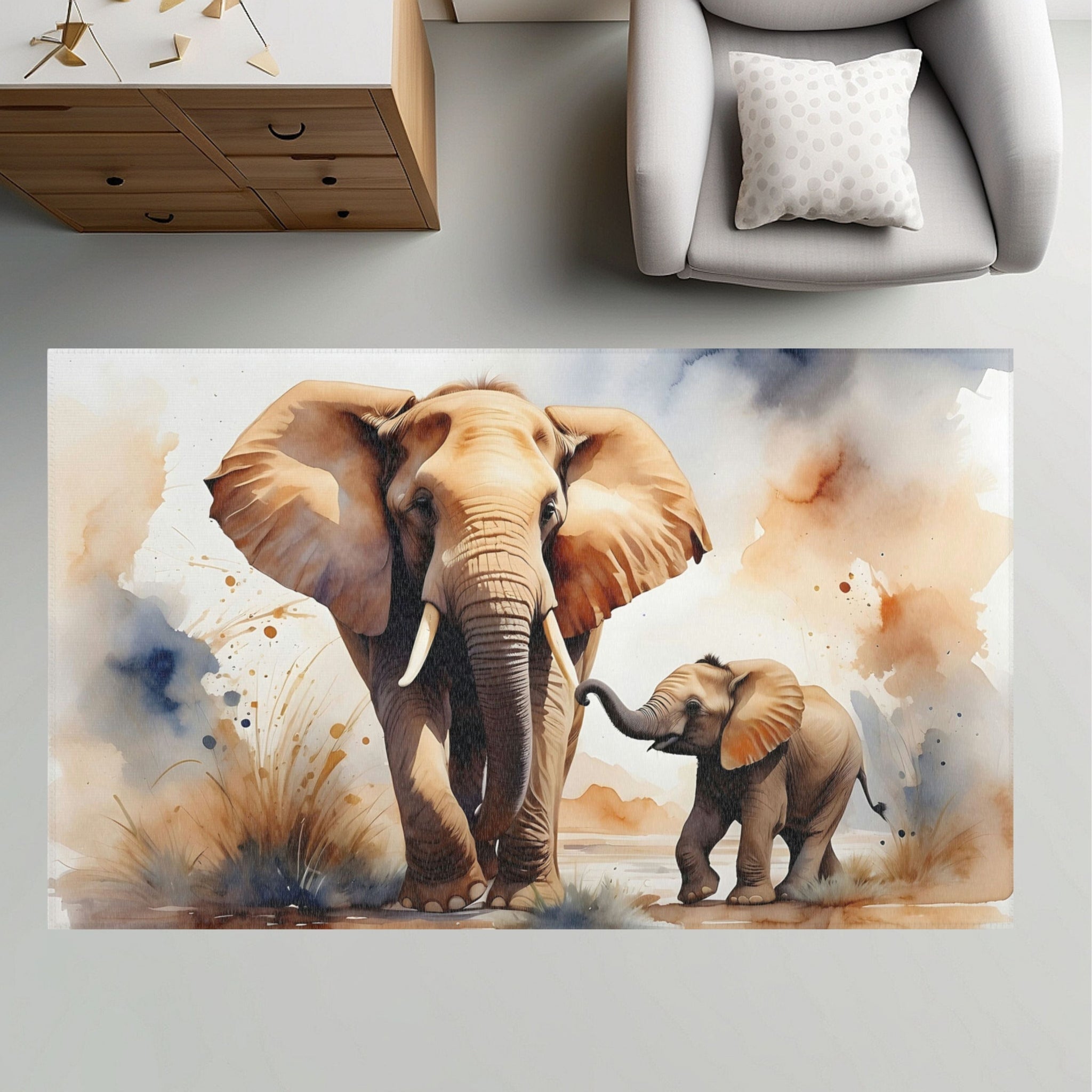 Kids and Nursery Elephant Rug - Safari Stroll