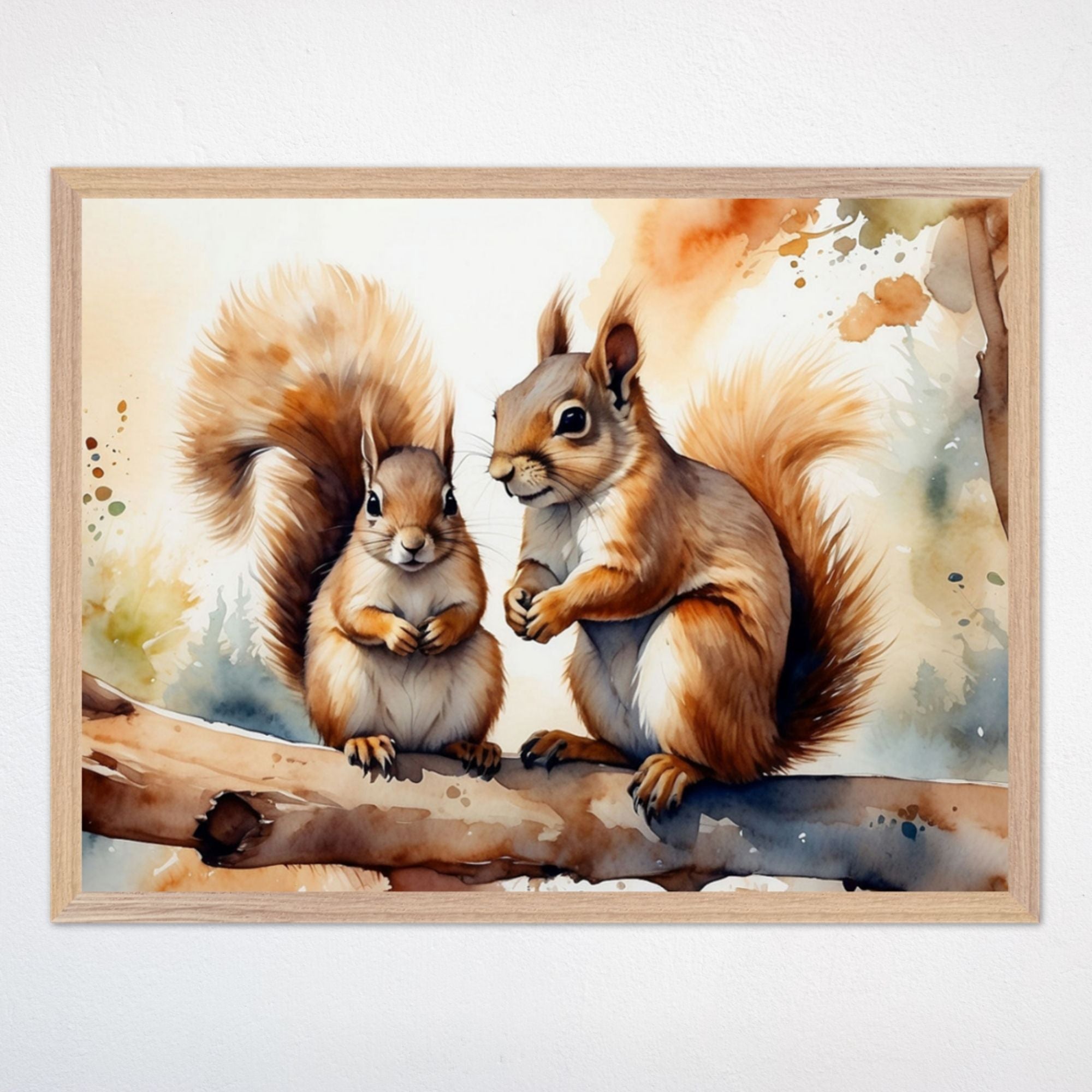 Squirrel Wall Art for Kids and Nursery Rooms - Acorn Adventures