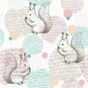 Traditional or Peel and Stick Squirrel Wallpaper - Nuts about Dots