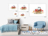 Positive Affirmations 3pcs Construction Truck Wall Art Set