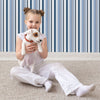 Traditional or Peel and Stick Stripe Wallpaper - Marine Stripes