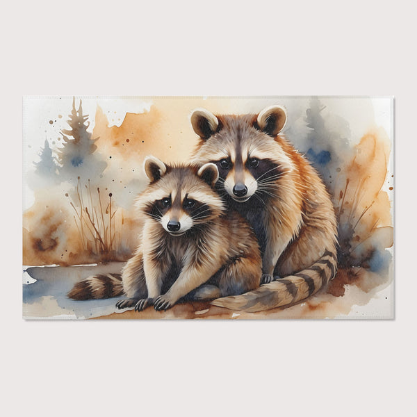 Kids and Nursery Raccoon Area Rug - Raccoon Rascals