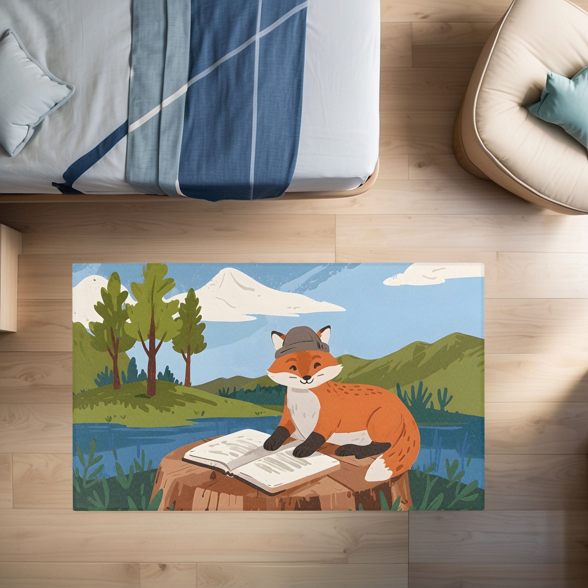 Kids and Nursery Fox Rug - Foxy Scholar