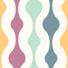 Abstract Peel and Stick Wallpaper or Traditional Wallpaper - Pastel Serenity Waves