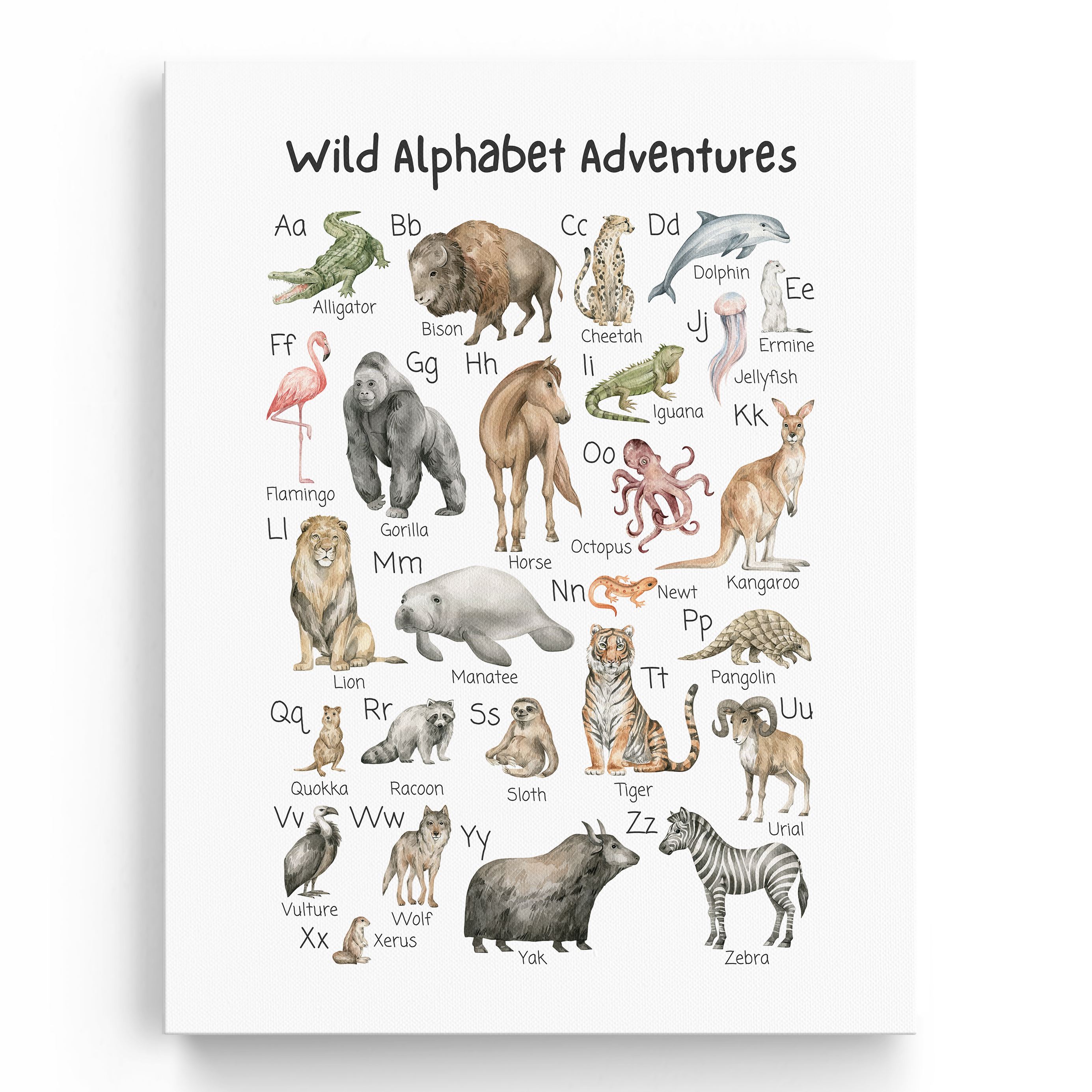 Educational Alphabet Animals Wall Art