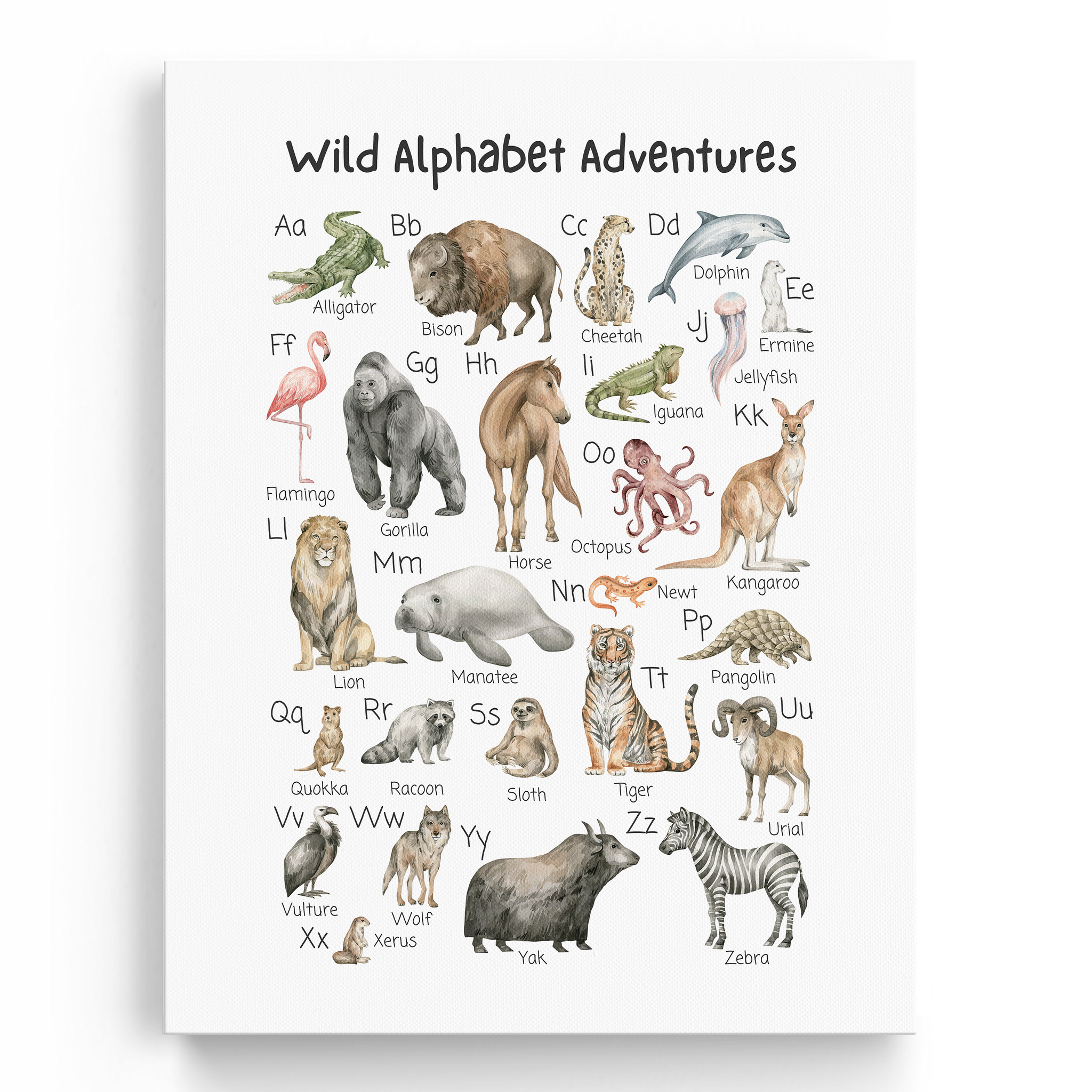 Educational Alphabet Animals Wall Art