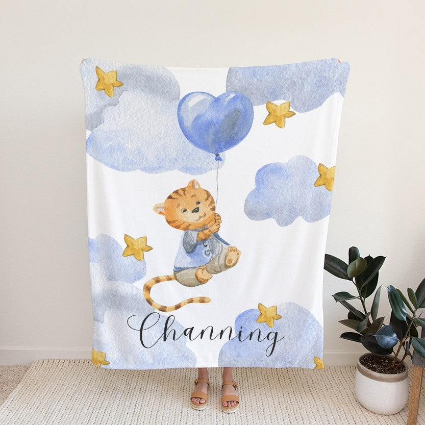 Tiger Personalized Blanket for Babies and Kids