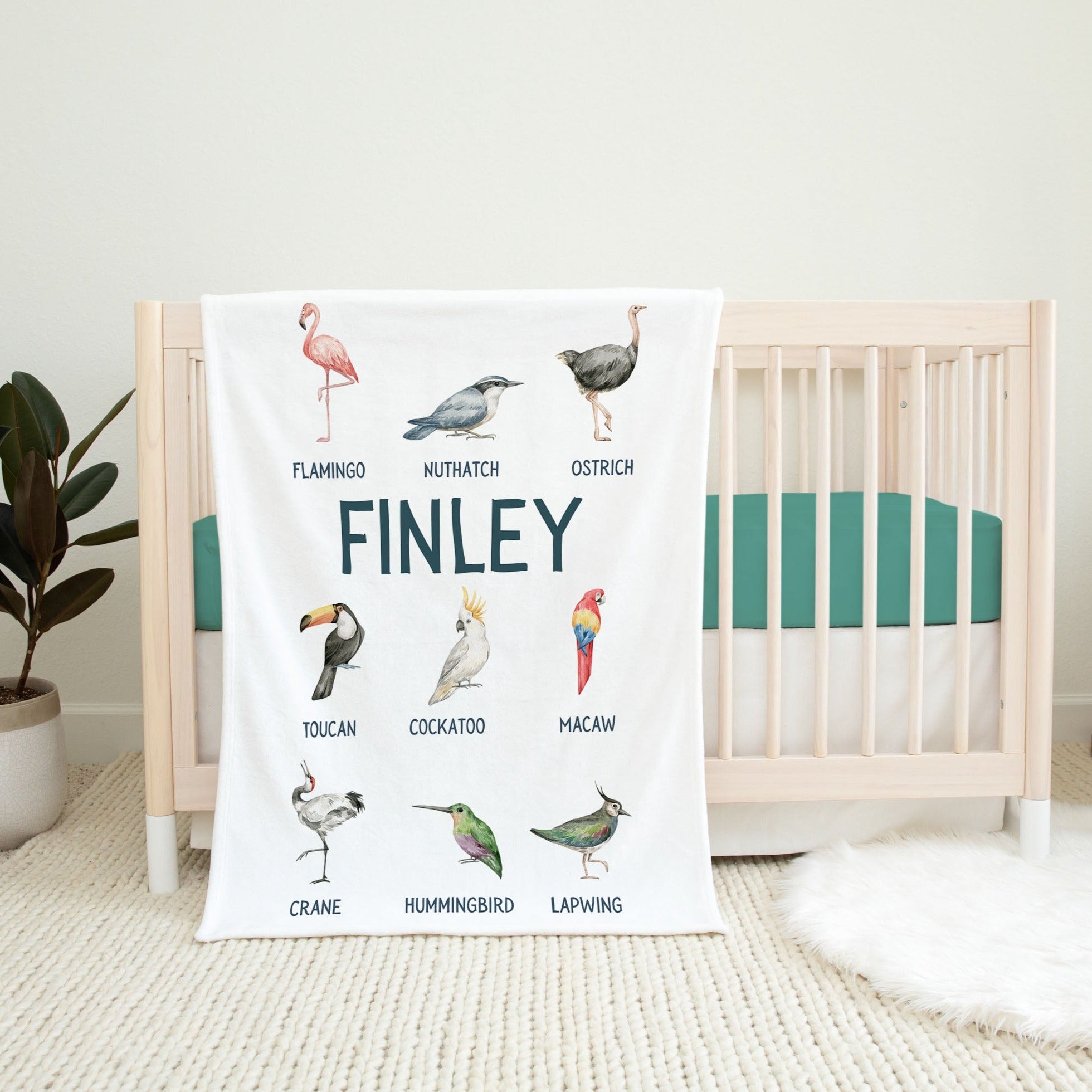 Birds Personalized Blanket for Babies and Kids