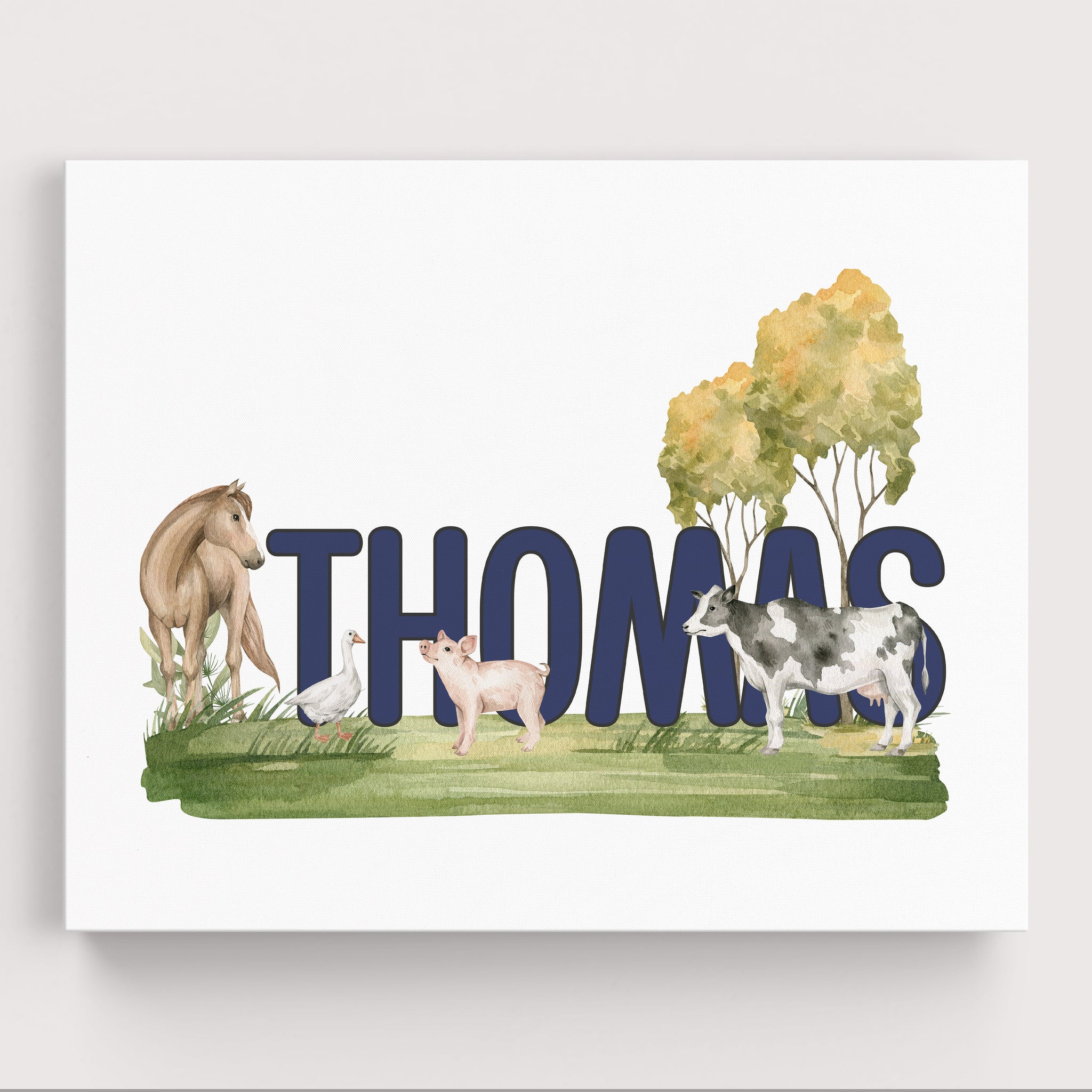 Personalized Farm Animals Wall Art