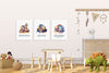 Positive Affirmations 3pcs Construction Truck Wall Art Set