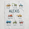 Construction Personalized Blanket for Babies and Kids