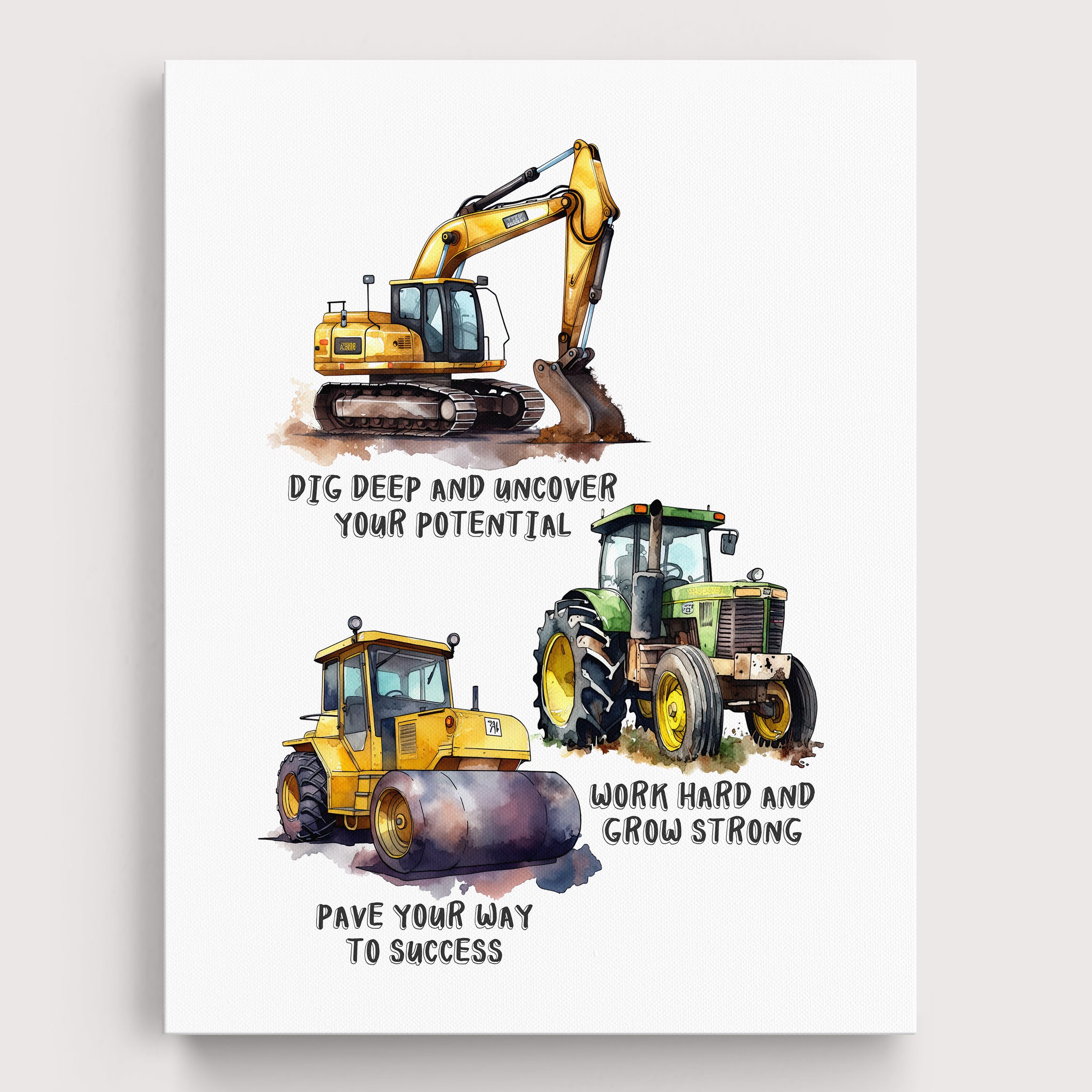 Positive Affirmations Construction Truck Wall Art