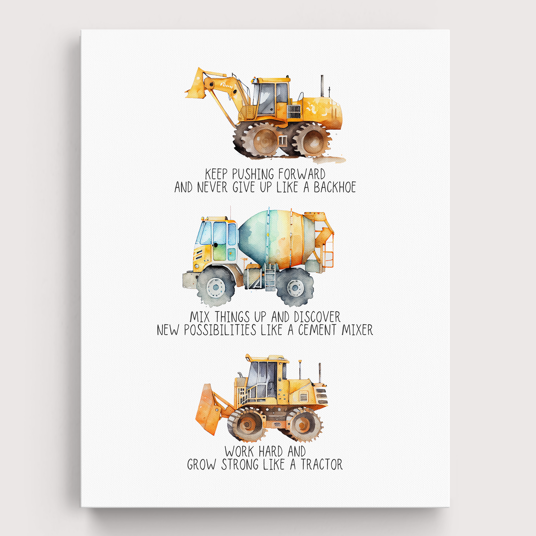 Positive Affirmations Construction Truck Wall Art