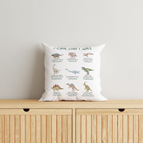 Dinosaur Throw Pillow - Positive Affirmations